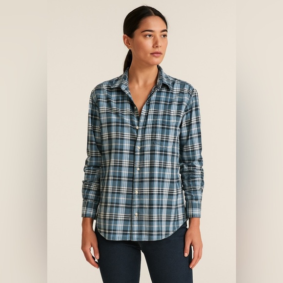 Frank & Eileen Blue Plaid Don button down Shirt size large - Picture 8 of 8